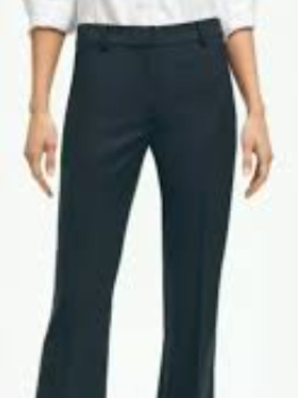 Brooks Brothers Womens Black Trousers Pants Straight Leg 100% Wool Sz 14 (34x30)